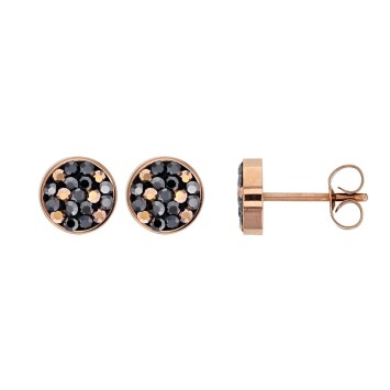 Pink steel ball stud earrings with crystals set 313253 One Man Show 34,00 €