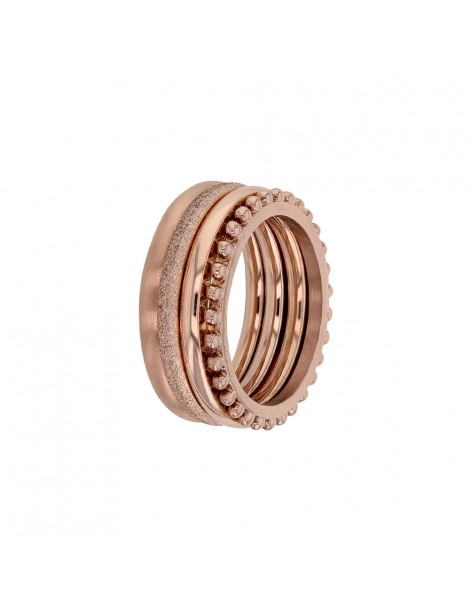Set of 4 pink steel patterned rings 311650R One Man Show 58,00 €