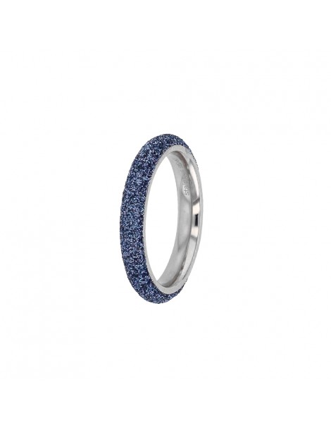 Fine ring in blue glitter steel