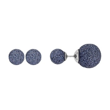 Steel earrings 2 balls blue glitter 313251BL One Man Show 34,00 €