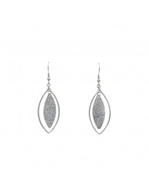 Earrings leaf-shaped steel earrings glittering steel 3131558 One Man Show 24,00 €