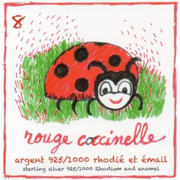 Bague réglable en forme de coccinelle rouge en argent rhodié 3111255 Suzette et Benjamin 27,00 €