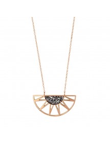 Pink steel half-sun necklace with gray crystals 317030R One Man Show 36,90 €