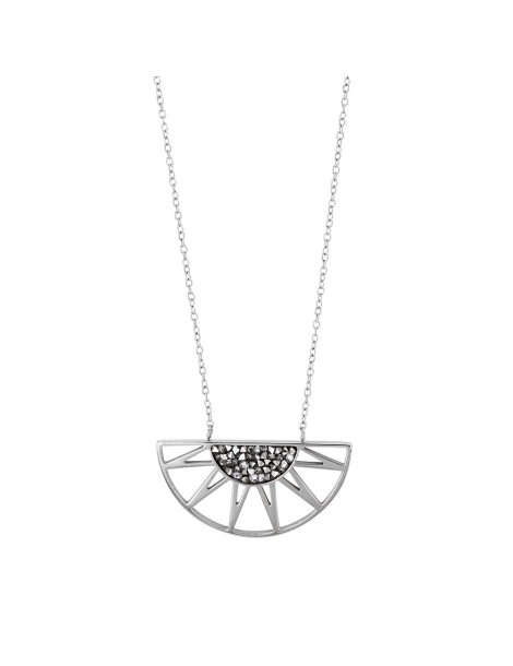 Half-sun shaped steel necklace with gray crystals 317030 One Man Show 36,90 €