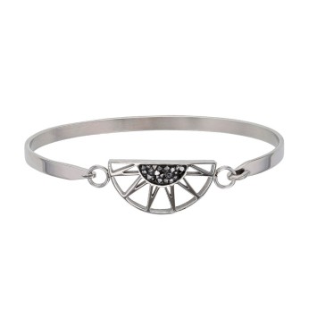 Bracelet demi-soleil en acier orné de cristaux gris 318019 One Man Show 39,90 €