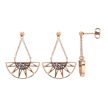 Earrings half sun pink steel earrings decorated with gray crystals 313013R One Man Show 39,90 €