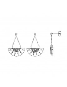 Earrings half sun steel decorated with gray crystals 313013 One Man Show 39,90 €