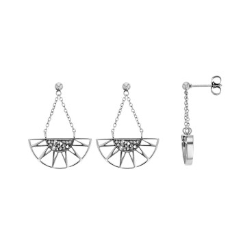 Earrings half sun steel decorated with gray crystals 313013 One Man Show 39,90 €