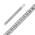 Bracelet with wide links in shiny steel 22 cm