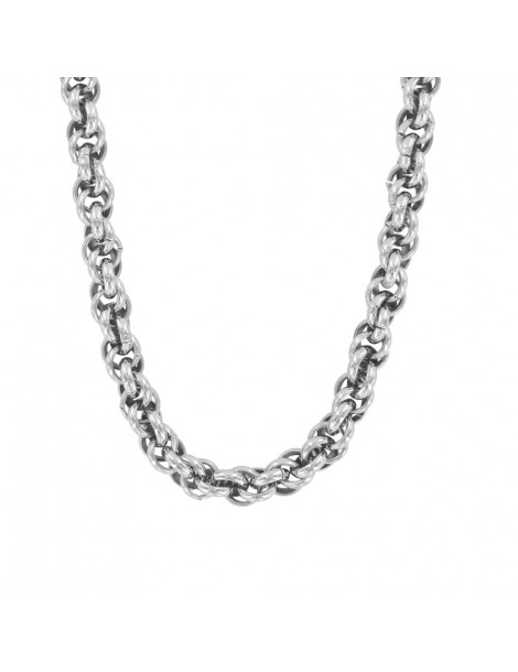 Necklace for men or women in glossy steel 45 cm