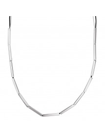 Steel necklace and black cow leather crust 317060 One Man Show 49,90 €