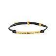 Bracelet "everyone deserves love" in yellow steel and black cord