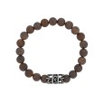Elastic Bracelet in Bronzite Beads and Openwork Steel - 18 à 20 cm