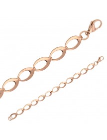 Pink steel bracelet with oval links