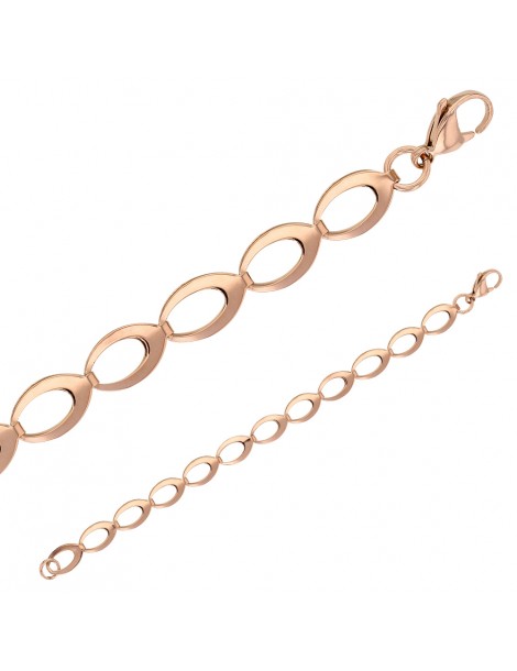 Pink steel bracelet with oval links