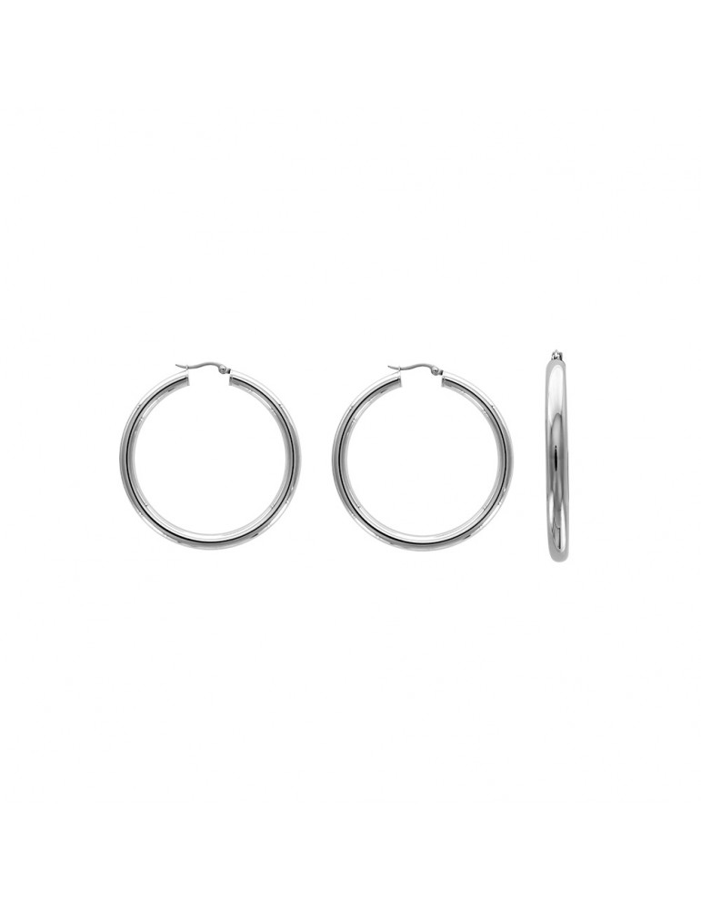 Hoop earrings in steel - ø 4,5 cm and 6 mm wire
