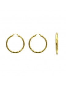 Creole earrings in yellow steel - ø 4,5 cm and 6 mm thread 3131572D One Man Show 29,90 €
