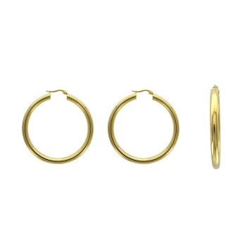 Creole earrings in yellow steel - ø 4,5 cm and 6 mm thread 3131572D One Man Show 29,90 €