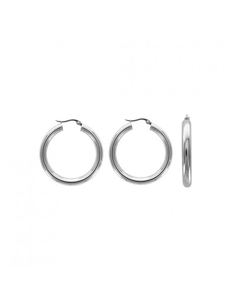 Kreolische Ohrringe aus Stahl - Ø 3 cm und 6 mm Gewinde