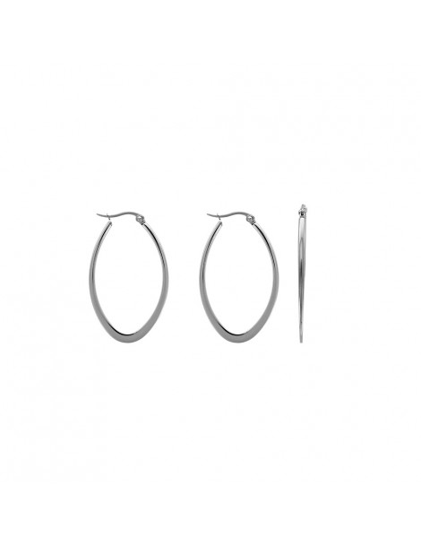 Oval steel earrings, height 6 cm