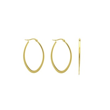 Boucles d'oreilles ovale en acier doré, hauteur 6 cm 3131576D One Man Show 16,90 €