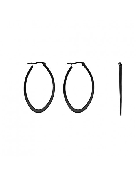 Oval earrings in black steel, height 6 cm 3131576N One Man Show 16,90 €