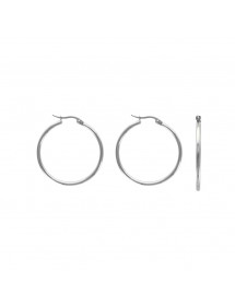 Creole earrings in steel wire 2 mm, diameter 3 cm 3131568 One Man Show 13,00 €