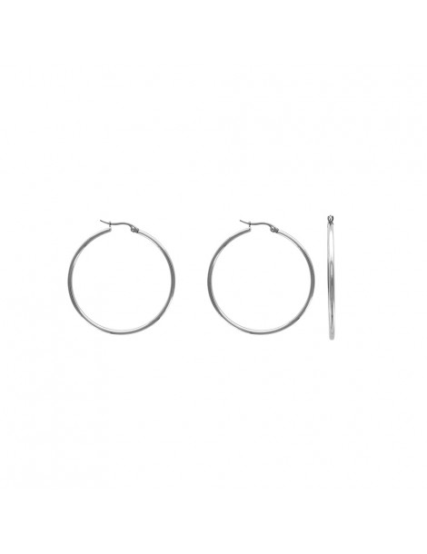 Kreolische Ohrringe aus Stahldraht 2 mm, Durchmesser 4 cm
