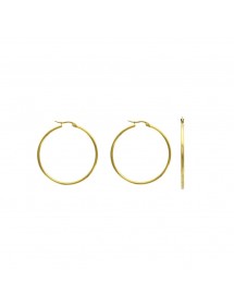 Creole earrings in yellow steel wire 2 mm, diameter 4 cm 3131569D One Man Show 15,00 €