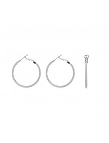 Hoop earrings in steel chiseled wire 2 mm, diameter 4 cm 313009 One Man Show 18,00 €