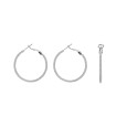 Hoop earrings in steel chiseled wire 2 mm, diameter 4 cm