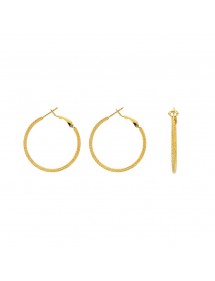 Yellow steel hoop earrings chiseled wire 2 mm, diameter 3 cm 313007D One Man Show 15,00 €
