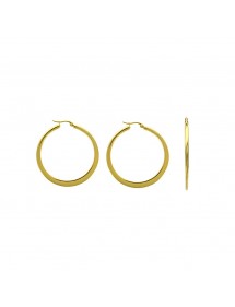 Flache Ohrringe aus gelbem Stahl, Durchmesser 4 cm 3131574D One Man Show 19,90 €