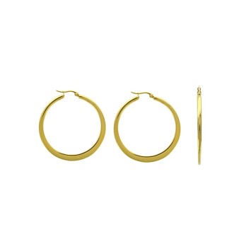 Yellow steel flat hoop earrings, diameter 4 cm 3131574D One Man Show 19,90 €