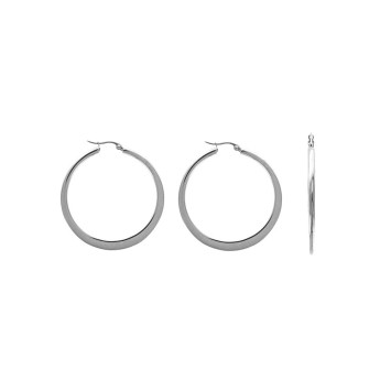 orecchini a cerchio piatti in acciaio, diametro 3,5 cm 3131573 One Man Show 18,00 €