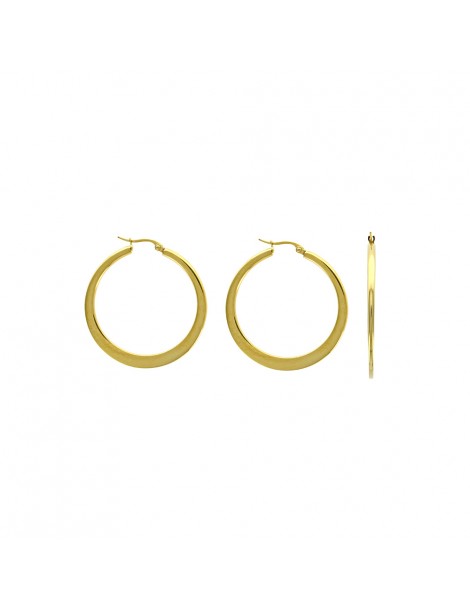 yellow steel hoop earrings, diameter 3.5 cm