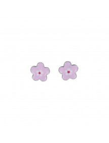 Earrings in small rose flower in rhodium silver 313281 Suzette et Benjamin 26,00 €