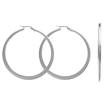 orecchini a cerchio piatti in acciaio, diametro 5,5 cm 3131575 One Man Show 22,00 €