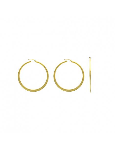 orecchini a cerchio in acciaio giallo, diametro 5,5 cm