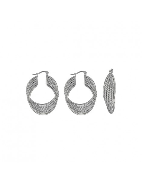 steel mesh hoop earrings