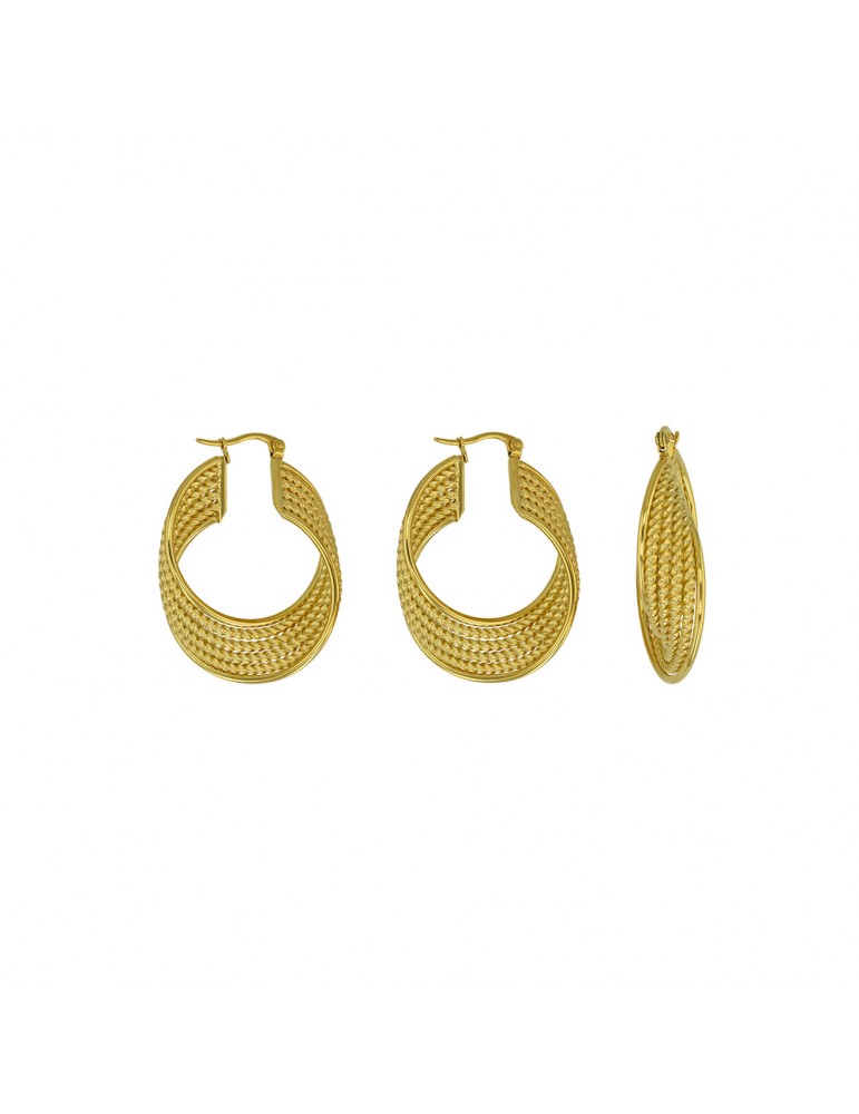 yellow steel hoop earrings