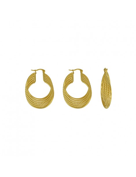 yellow steel hoop earrings