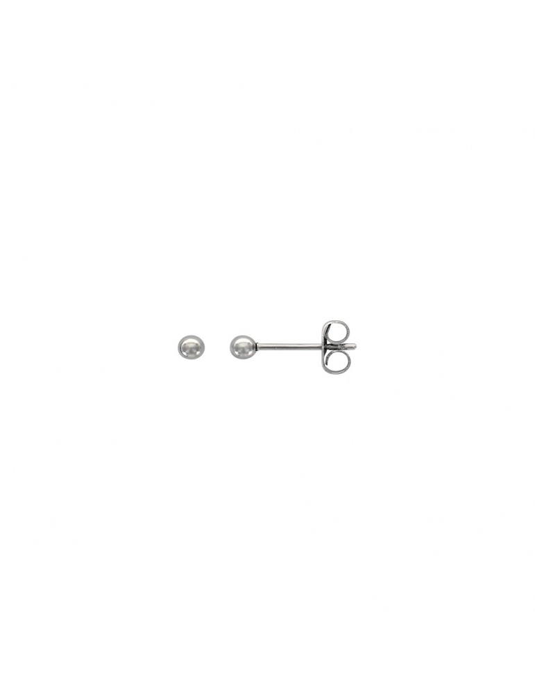 Ball earrings in steel - 3 mm