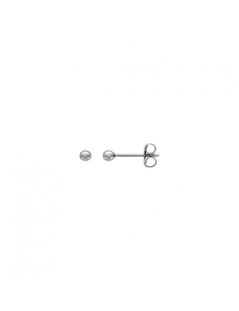 Ball earrings in steel - 3 mm