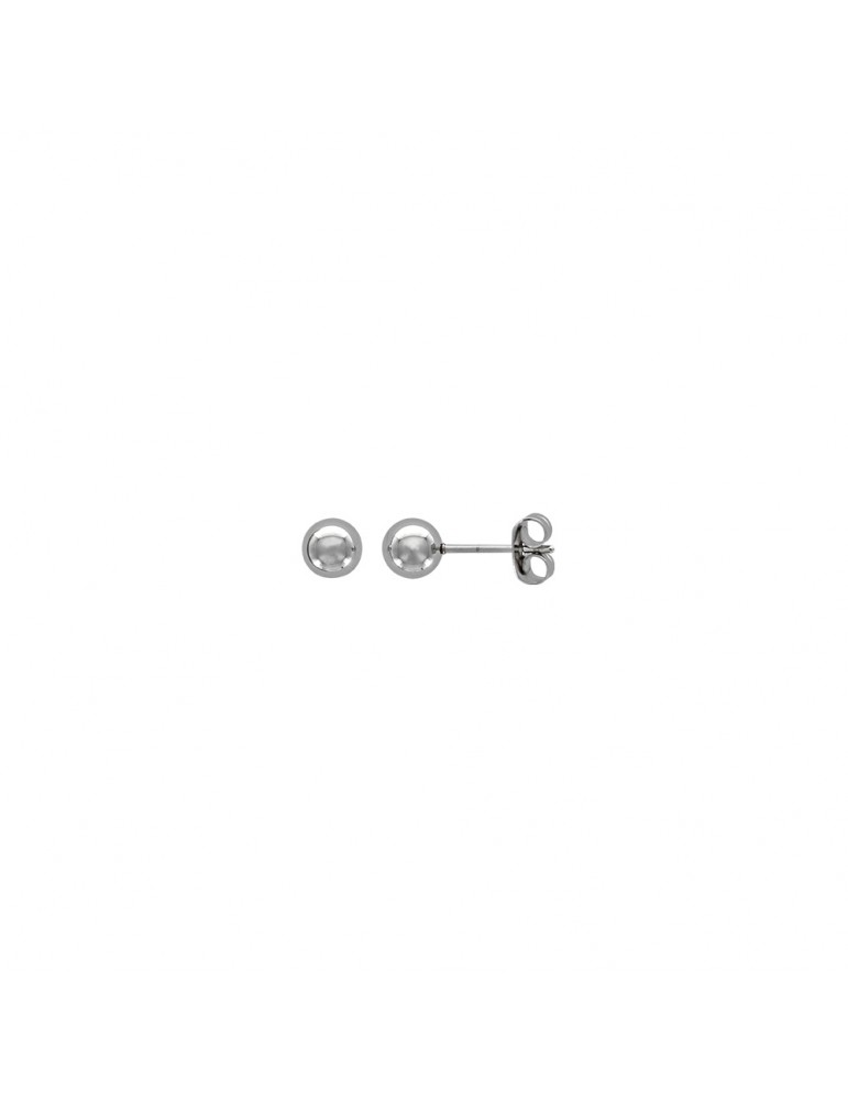 Boucles d'oreilles puces "Boule" en acier - 6 mm