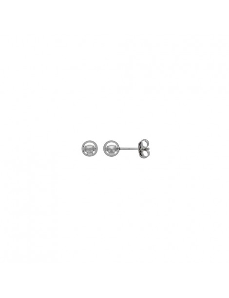 Ball earrings in black steel - 6 mm