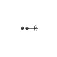 Ball earrings in black steel - 4 mm