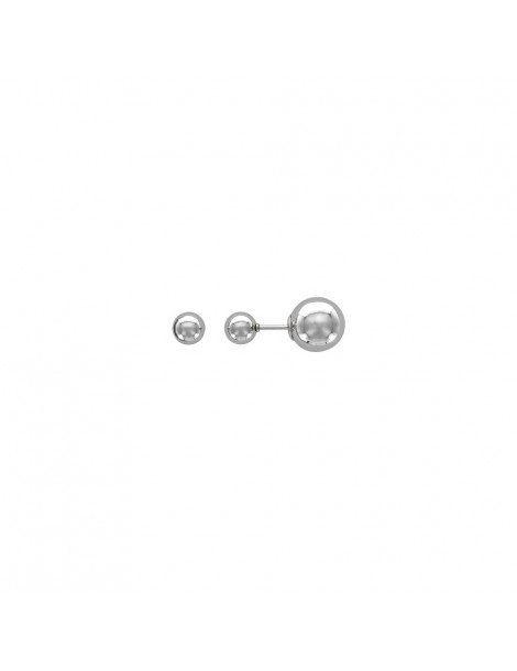 Boucles d'oreilles puces "Double boules" en acier de 6 et 9,8 mm 3131579 One Man Show 29,90 €