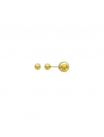 Earrings double balls in yellow steel 6 and 9.8 mm 3131579D One Man Show 29,90 €