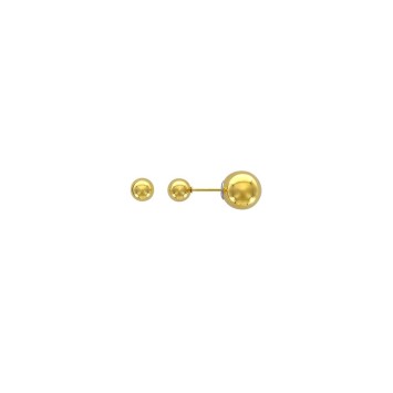 Earrings double balls in yellow steel 6 and 9.8 mm 3131579D One Man Show 29,90 €
